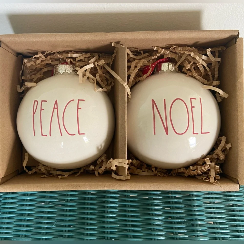 Rae Dunn Peace Noel Ornaments